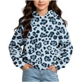 thumbnail image 2 of Xdegoge Teen Girls Pullover Hoodies Leopard Print Hooded Sweatshirts Long Sleeve Tops with Kangaroo Pocket Fashion Fall Winter Clothes, Size 13-14, 2 of 6