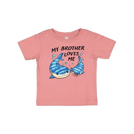 

Inktastic My Brother Loves Me- whale shark Gift Baby Boy or Baby Girl T-Shirt