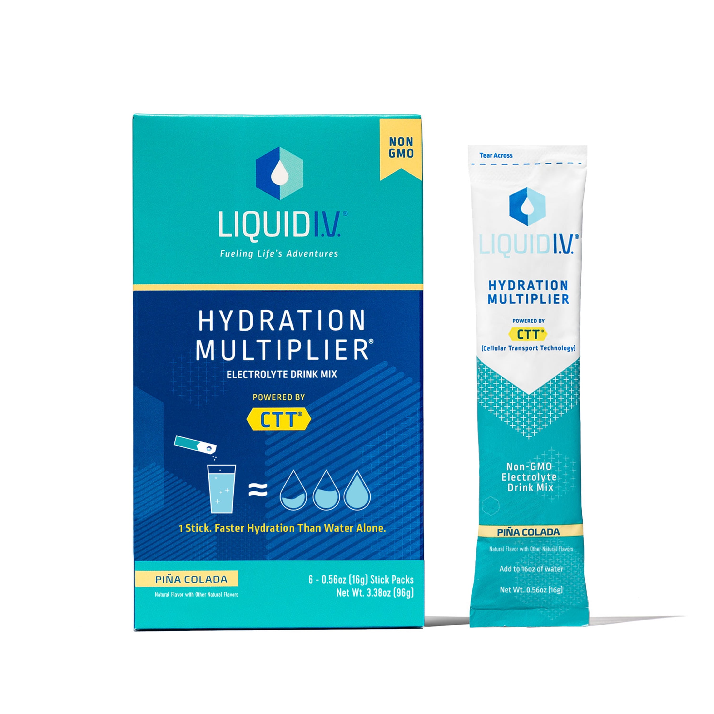 Liquid I.V. Hydration Multiplier Electrolyte Powder Packet Drink Mix, Pina Colada, 6 Ct