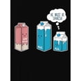 thumbnail image 2 of Women's Fashionable Black T-Shirt with Abstract English Milk Carton Design - Casual Round Neck Short Sleeve, Comfortable Polyester Blend, Perfect for Summer, 2 of 6