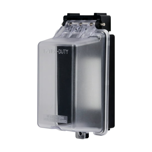 UltraPro Outdoor Electrical Outlet Cover, Weatherproof, Black/Clear