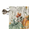 thumbnail image 5 of Fall Valances for Windows, Thanksgiving Green White Pumpkin Leaves Linen Texture Rod Pocket Short Window Valance Curtains Holiday Window Treatment for Kitchen Living Room Bathroom, 42"x12", 5 of 6