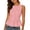 Pink, variant on Womens Linen Tank Tops Sleeveless Peplum Top Button Front Summer Casual Crewneck Flared Hem Blouse Pink S