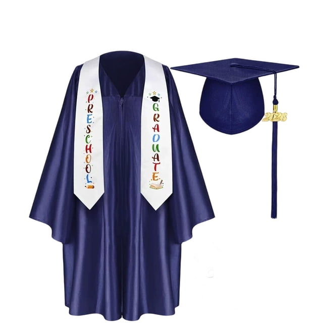 Kindergarten Graduation 2026 Cap And Gown Set Silk Finish Graduation Outfit With Tassel And Keepsake Gift Kit Commemorative Ceremony Attire Photo Props School Celebration Outfit For Graduation Memory