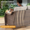thumbnail image 5 of Planntonneo Outdoor Sofa Wicker Patio Deep Seat Couch with 6-Inch Beige Cushions, 5 of 9