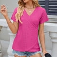 thumbnail image 2 of Sngxgn T-Shirt Crewneck Tee for Women Curved Hem(Pink,XL), 2 of 5