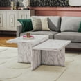 thumbnail image 2 of Brielle Two-Tiered Coffee Table, Faux White Marble, 2 of 9