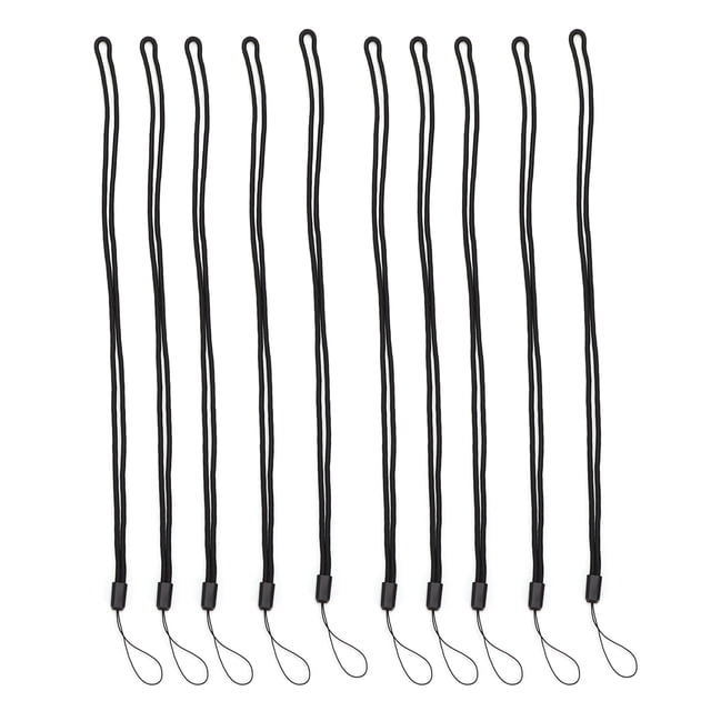 10 unidades de cordón para el cuello de poliéster negro, porta credencial para estudiantes, personal, tarjeta de identificación, teléfono, llaves, cámara