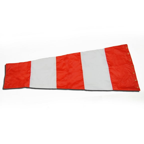 Airport Windsock Corporation 18" X 60" Orange & White Replacement Windsock 100% USA Made