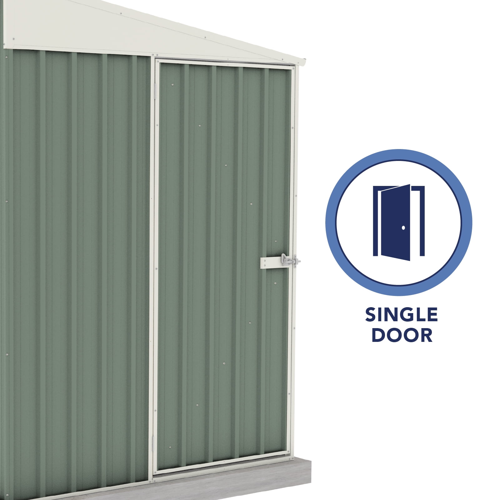 Absco Durango 5' x 10' Metal Bike Shed - Pale Eucalypt