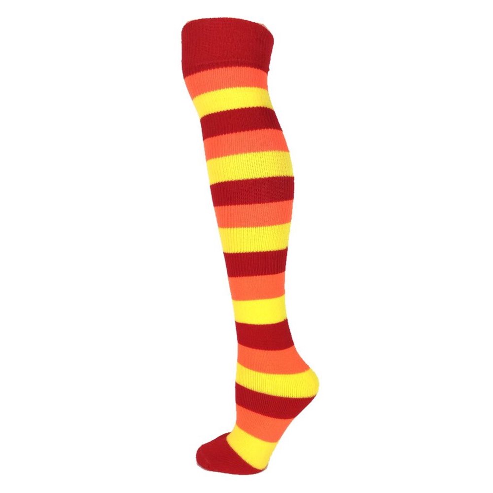 AJ's Knee High Striped Socks Red/Orange/Lemon