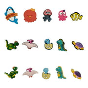 15pcs PVC Luminous Dinosaur Cartoon Animal Patterns Shoe Charms for Shoe Decoration and Boys Girls Birthday Christmas Party Favors Gifts for Crocs