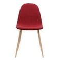 thumbnail image 5 of DUOSONG Mid-Century Dining Chair, Fabric Upholstered Chair with Light Walnut Finished Metal Legs (Set of 2), Red/Natural Walnut, 5 of 12