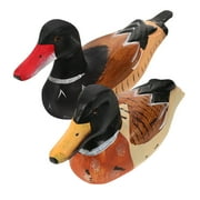 Mandarin Duck Wooden Statue for Decor Hand Painted Wedding Gift 2pcs