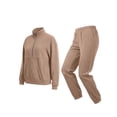 thumbnail image 5 of fheaev 2 Piece Outfits for Women Casual Half Zip Sweatshirt Jogger Sweatpants with Pockets Fall Winter Outfit Khaki,3XL, 5 of 8