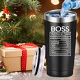thumbnail image 6 of Boss Nutritional Facts Travel Mug Tumbler.Boss Day,Boss Lady,Office Gifrs,Leaving Appreciation Retirement Gifts for Bosses Manager Men Women.(20 oz Black), 6 of 6