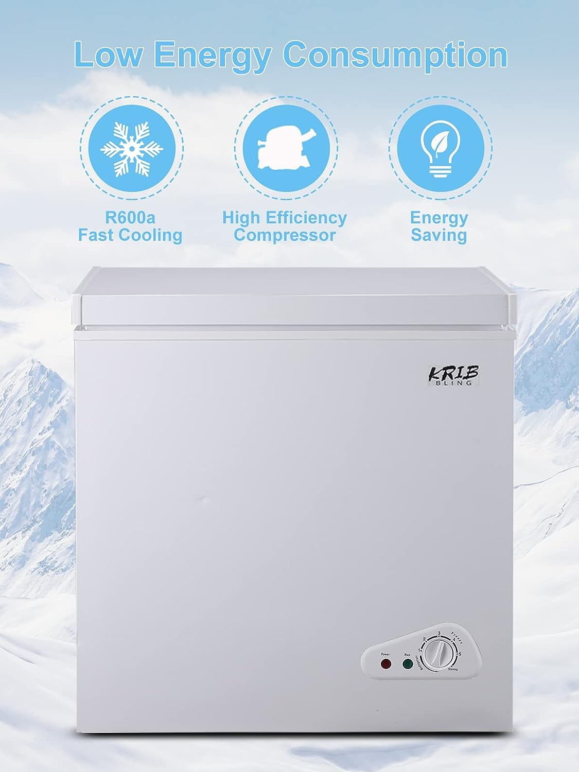 GGTB 3.5 Cu.ft Chest Freezer Refrigerator with Removable Basket, Top Open Door, 7 Temperature Settings for Home Kitchen Dining Room, White