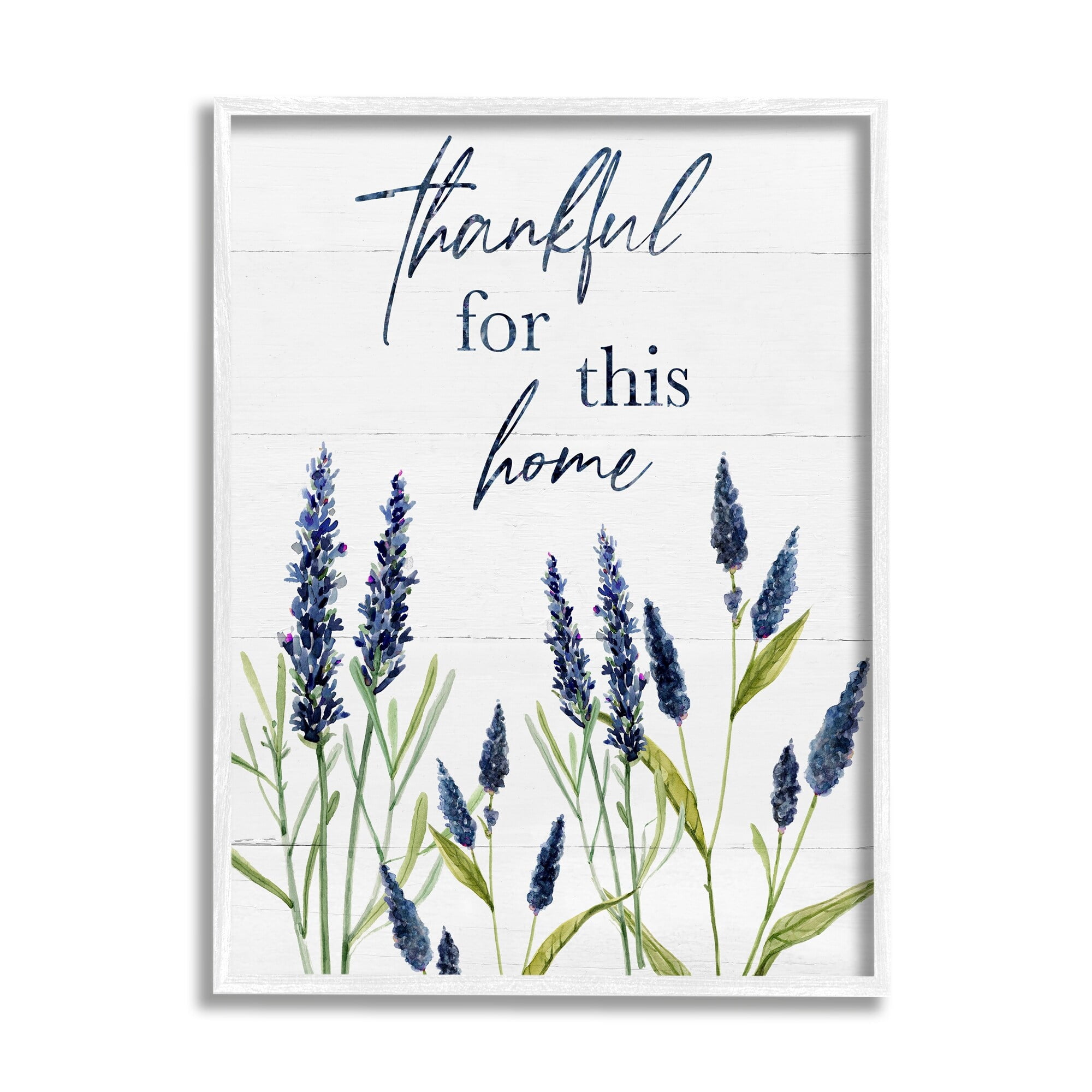 Stupell Industries Thankful for This Home Family Phrase Blue Hyacinth Flowers, 16 x 20, Design by Carol Robinson