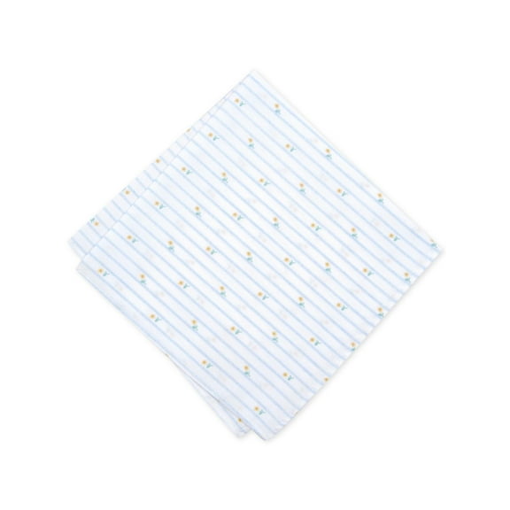 Bar Iii Mens Tossed Tulip Cotton Striped Pocket Square White One Size