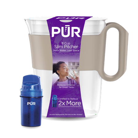PUR 8-Cup Slim Water Filter Pitcher, Sandstone, PPT600F