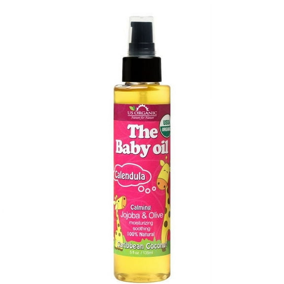 Organic, The Baby Oil, Caribbean Coconut, with Calendula, Jojoba, Olive Oil, and Vitamin E, DA Certified Organic, 5 oz
