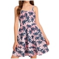thumbnail image 2 of Atogsazn Childrens Girls Summer Dress Casual Flowy Spaghetti Strap Sleeveless Tiered Sundress A-Line Dresses Black 15-16 Years Fashion, 2 of 6
