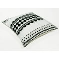 thumbnail image 3 of LR Home Ox Bay Hand-Woven Black/White Geometric Cotton Blend Pillow Cover, 3 of 7