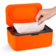 thumbnail image 1 of Support pour Lingettes Humides - Lingettes Humides - Boîte à Mouchoirs - Support pour Papier Hygiénique Humide - PP - Noir et orange, 1 of 5
