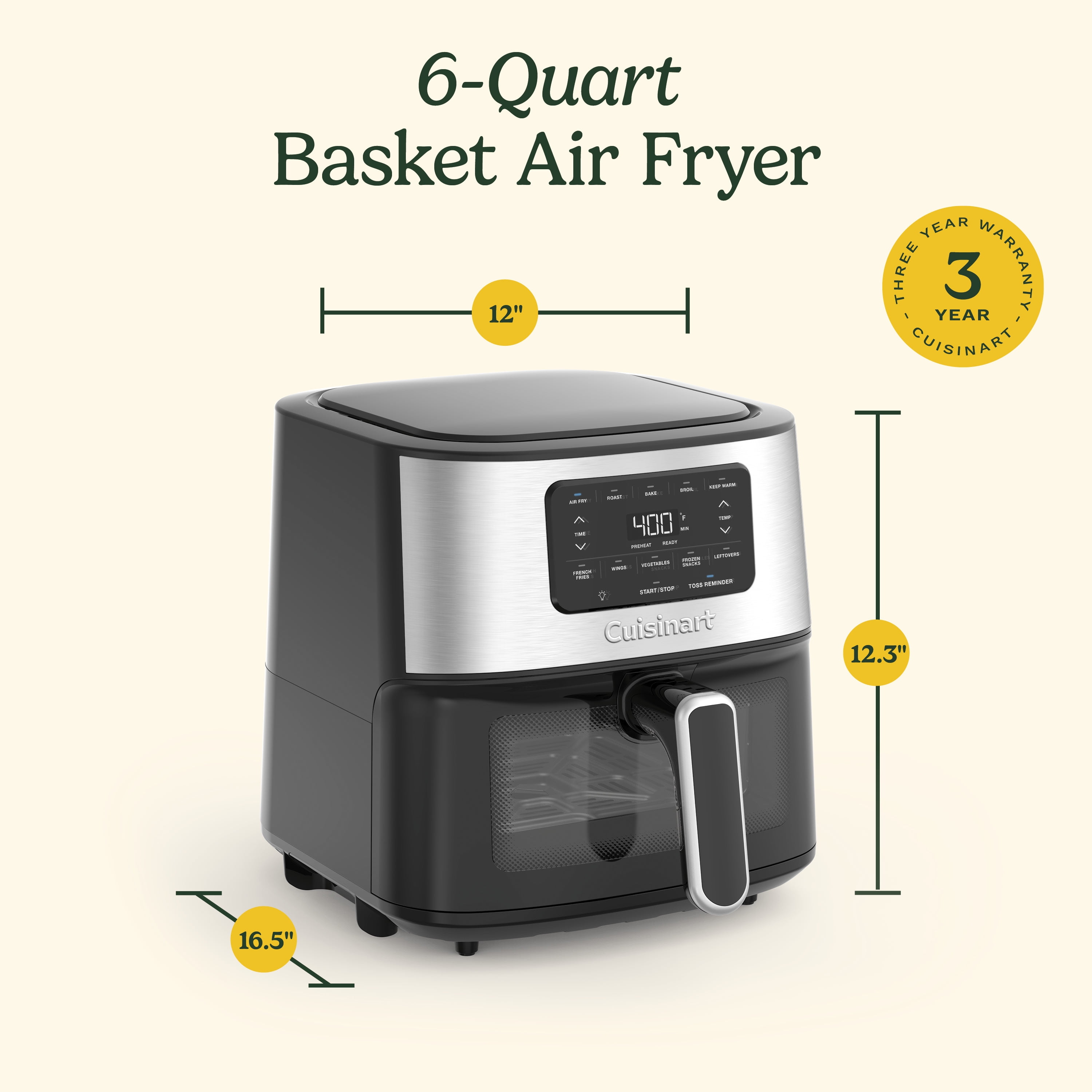 Cuisinart 6-Qt Basket Air Fryer, Air-200NAS