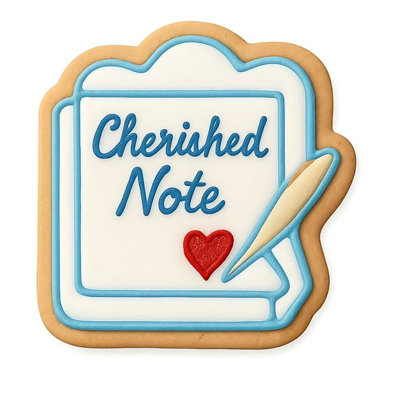 Cherished Note Cookie Cutter - 4x3.8" Creative Kitchen Baking Design