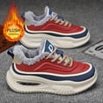thumbnail image 4 of Men'S Winter Warmth Thermal Insulated Sneakers - Low-Top Lace-Up Outdoor Shoes with Cushioned PVC Sole, Red Colorway - All-Season Hiking, Gym, Casual Wear - Lightweight & Durable Design, 4 of 9