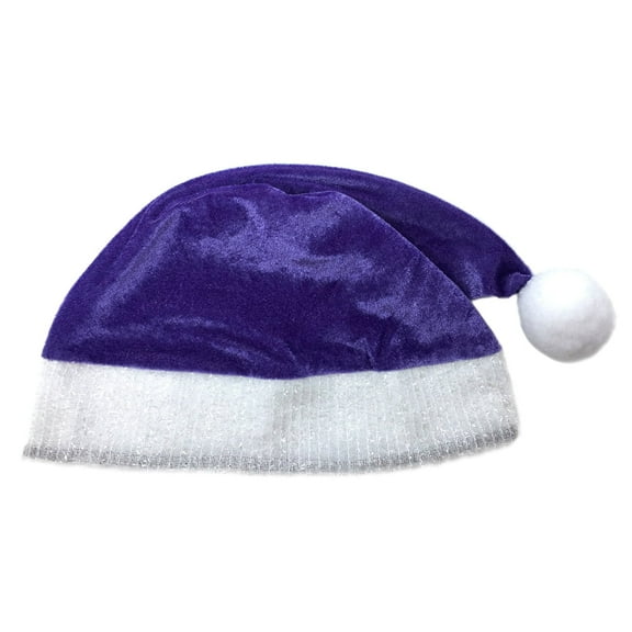SeasonsTrading Purple Plush Santa Hat - Adult Fun Holiday Xmas Christmas Costume Party Hat