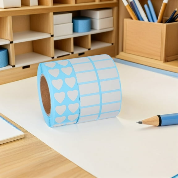 WRITWAA 2 Rolls White Blank Stickers Art Adhesive Labels Writable for Home Organization and Office Use