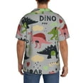 thumbnail image 5 of KLL Cute Dinosaurs Print Men's Shirt Short Sleeve Button Down Summer Cuba Beach Shirts- XX-Large, 5 of 7