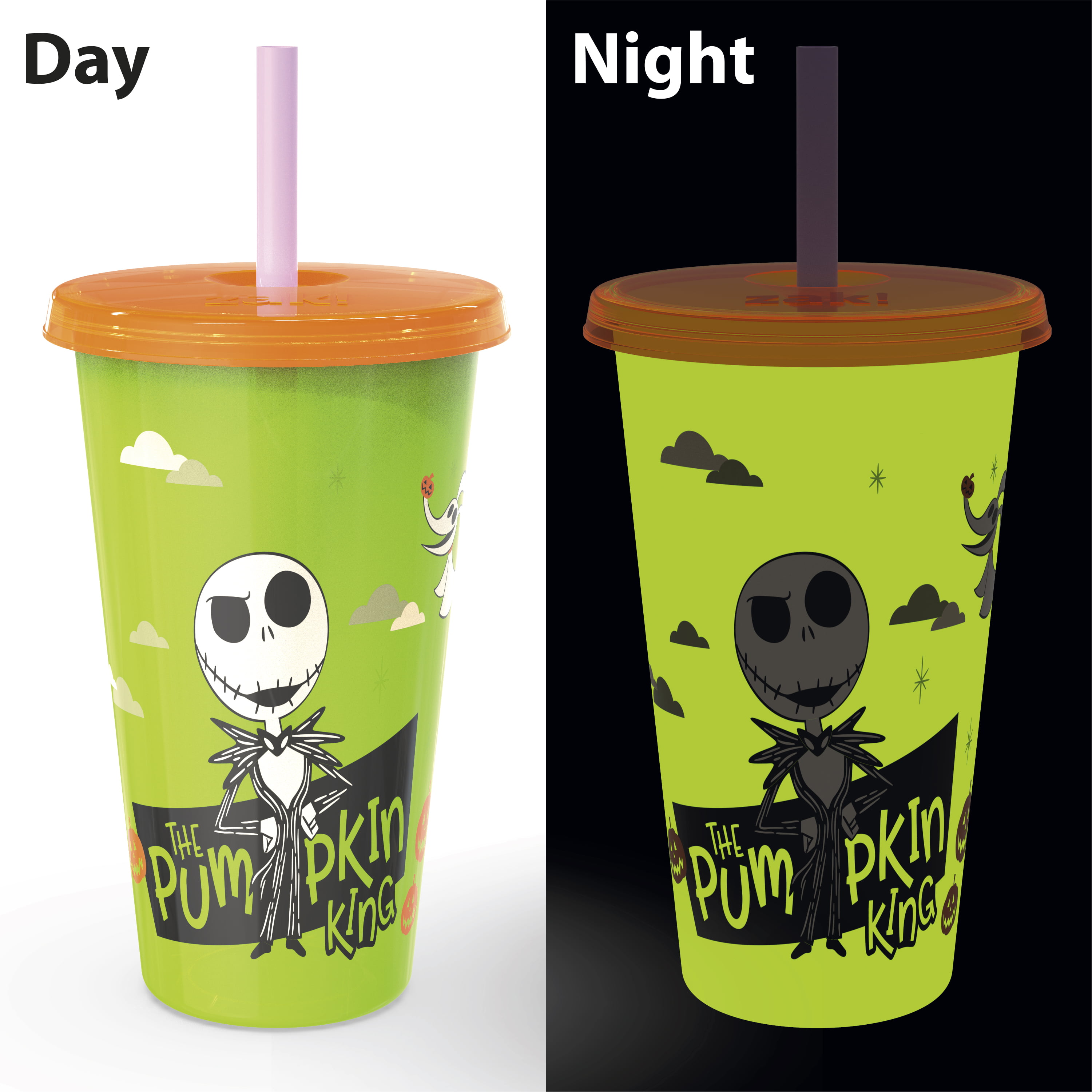 Zak Designs 4 pcs Tumbler Set 25 oz Glow in the Dark Plastic Halloween Cup, Harry  Potter 