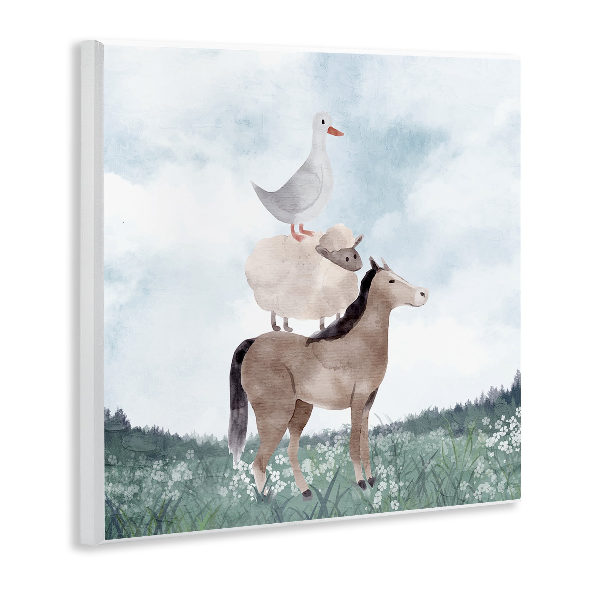 Stupell Industries Muted Blue Sky Farm Wall Plaque Art, design by Kim Allen