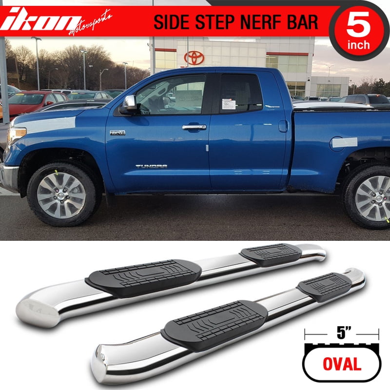 Fits 07-17 Tundra Double Cab 5In SS Stainless Steel Side Steps Running