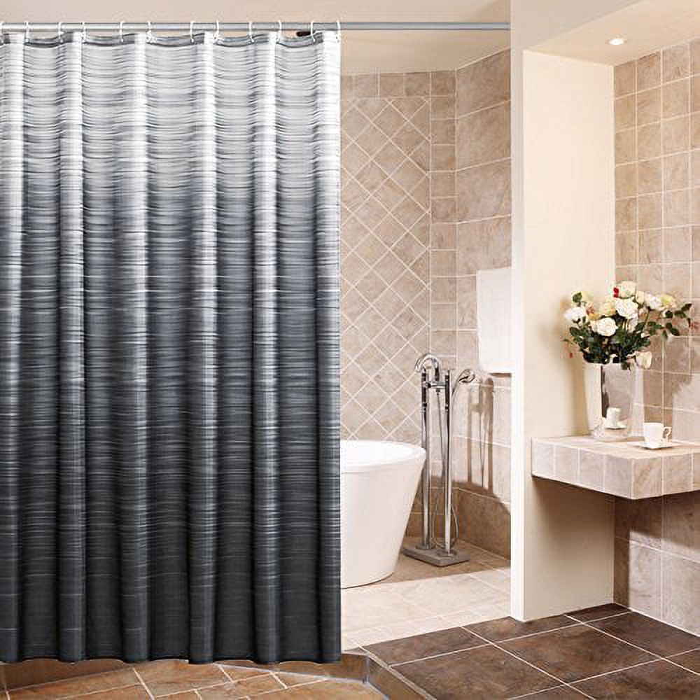 Shower Curtain Set with 12 Hooks Waterproof Fabric 70"x70" - Ombre