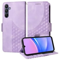 for Samsung Galaxy A16 5G Pattern Wallet Case, Magnetic Closure PU Leather Wallet Flip Case with Card Holder Kickstand Purse Phone Cover with Wrist Strap for Samsung Galaxy A16 5G, Purple