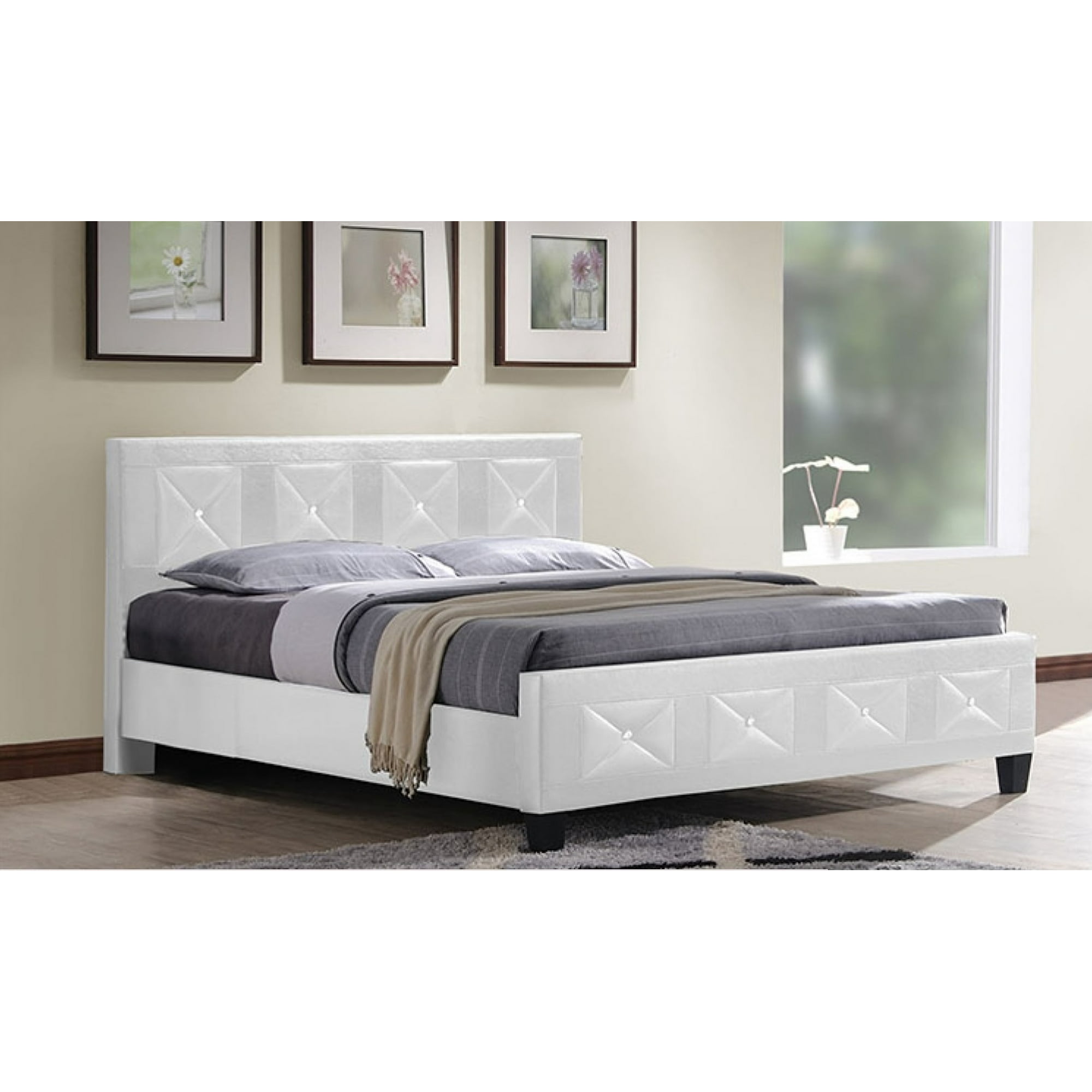 Aerys Double Size Upholstered Platform, Double Size Bed Frame
