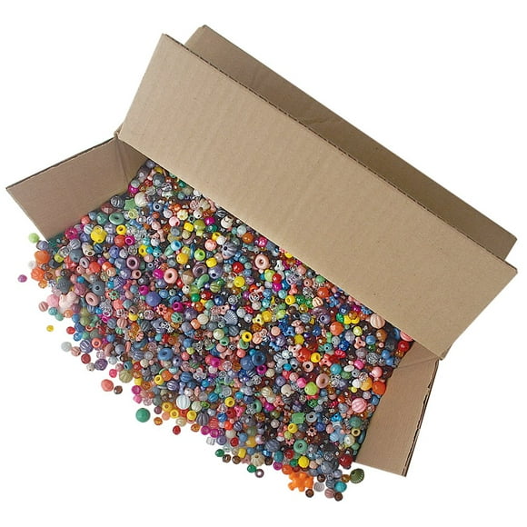 The Beadery Bonanza 5 Lb de Perles Artisanales Mixtes, Formats, Plastique, Rondes, Multicolores
