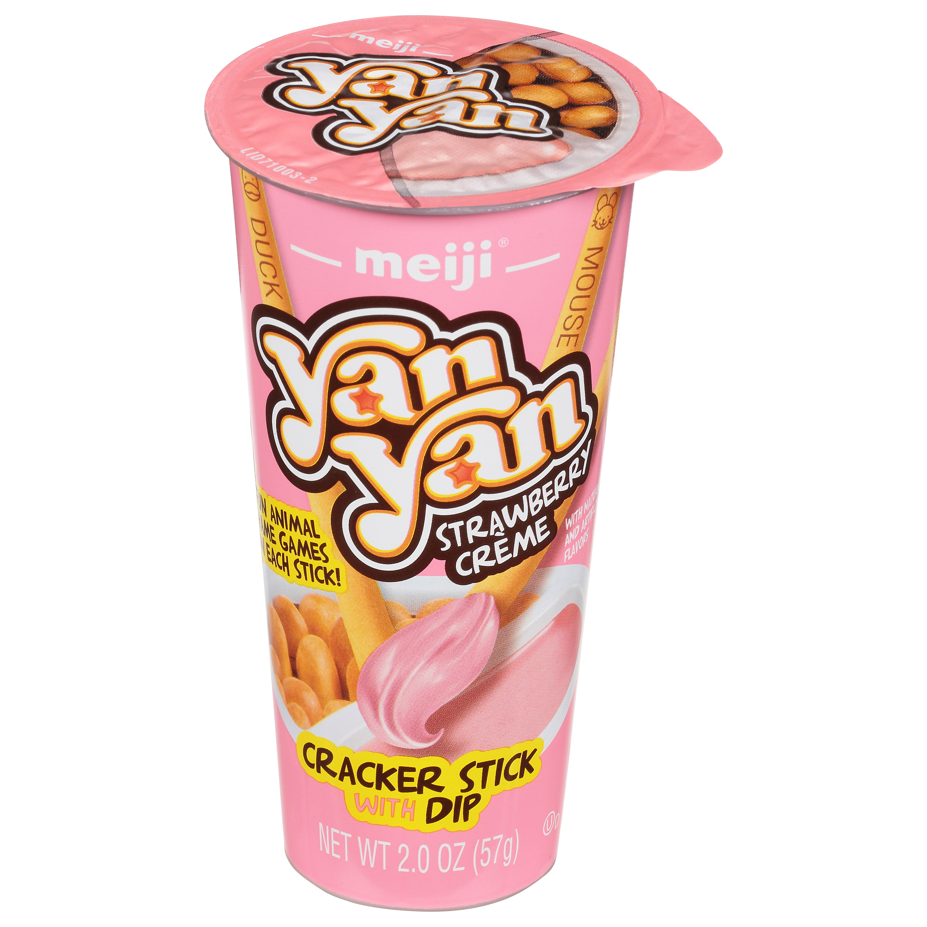 Meiji Yan Yan Cracker Stick With Dip Strawberry Cream Flavor 2oz