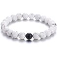 thumbnail image 3 of Distancia de pareja para él y para ella, ágata negra mate, cuentas naturales blancas, pulsera de piedra, regalo Heilwiy, 3 of 5