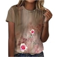 thumbnail image 1 of Birdeem T-Shirt Décontracté Rétro Imprimé à Col Rond à Manches Courtes pour Femme, 1 of 6