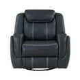 thumbnail image 3 of Lexicon Littleton Swivel Faux Leather Glider Reclining Chair in Blue, 3 of 8