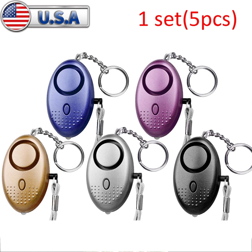 POINTERTECK 5 Pack Safety Security Alarm Key Chain Police Approved Personal Panic Attack 140db