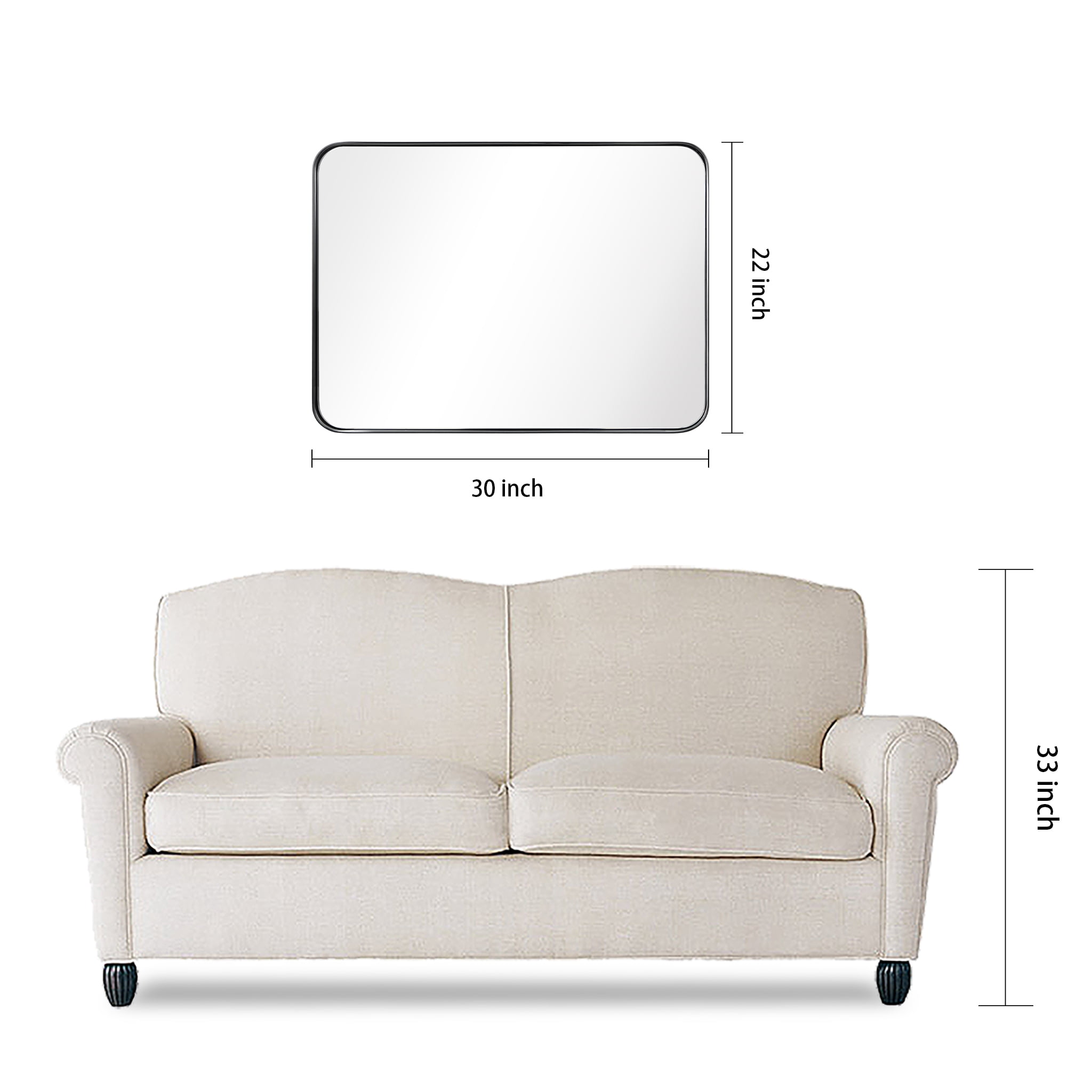 Empire Art Direct Ultra Stainless Steel Rectangular Wall Mirror Brushed Black 22" x 30" Black