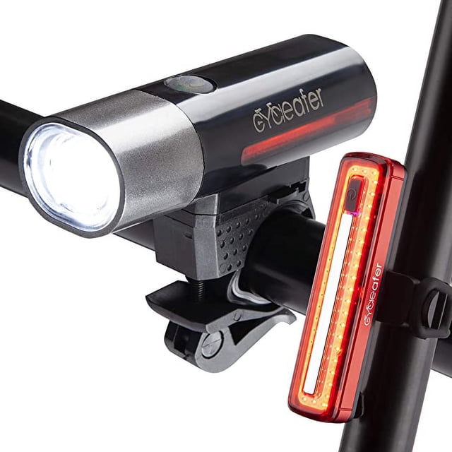 Jinsinto Cycleafer® Powerful Front & Rear Bike Lights Water Resistant, Upgraded Version, USB Rechargeable, and Easy to Install, Free Bag Included