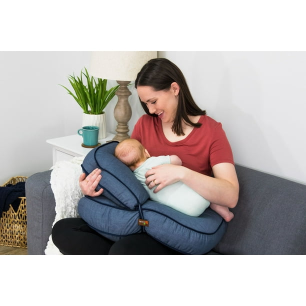 Leachco Natural Boost Basic Denim │ Adjustable Nursing Pillow