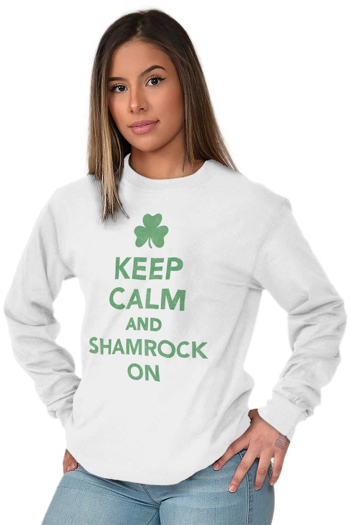 Baby Girls Little Boys Green 4 Leaf Clover ComfortSoft Long Sleeve Tee